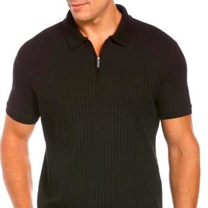 Quarter Zip Ribbed Perry Ellis Polo